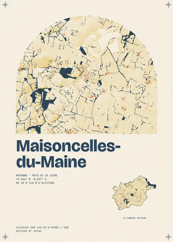 Affiche de Maisoncelles-du-Maine, calculée par 123-fr d'après l'IGN