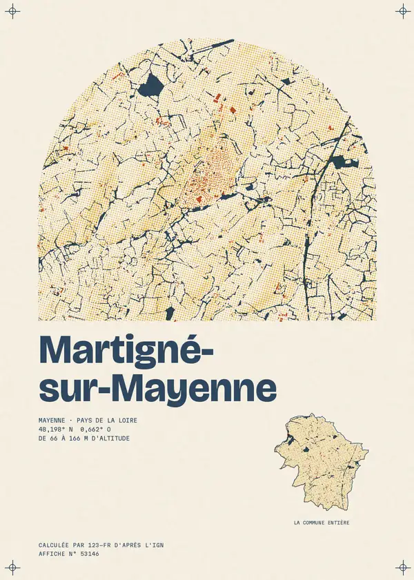 Affiche de Martigné-sur-Mayenne, calculée par 123-fr d'après l'IGN