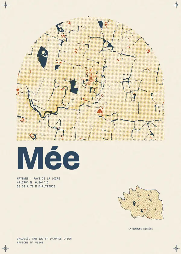 Affiche de Mée, calculée par 123-fr d'après l'IGN