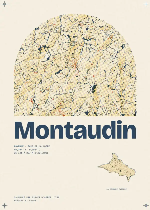 Affiche de Montaudin, calculée par 123-fr d'après l'IGN
