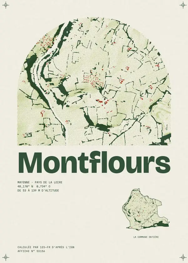 Affiche de Montflours, calculée par 123-fr d'après l'IGN
