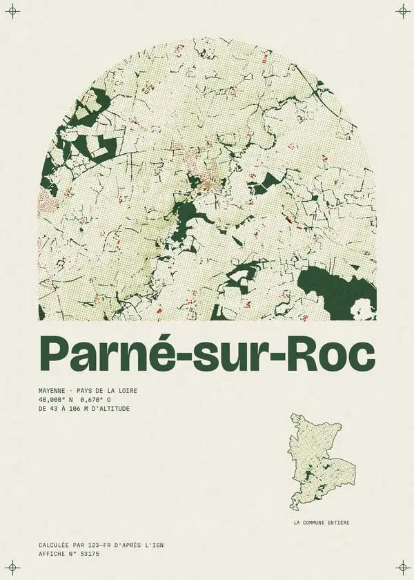 Affiche de Parné-sur-Roc, calculée par 123-fr d'après l'IGN