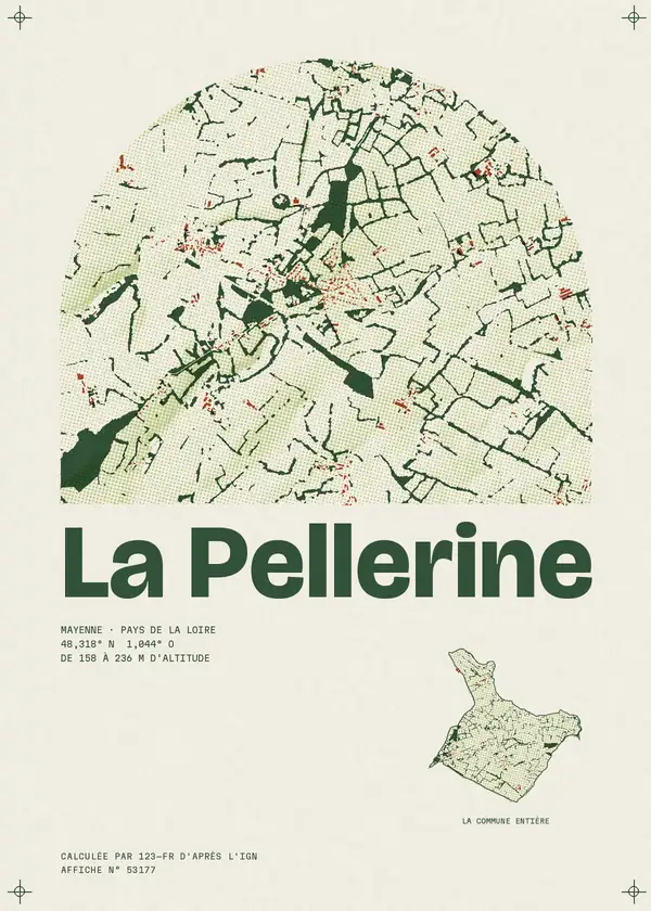 Affiche de La Pellerine, calculée par 123-fr d'après l'IGN