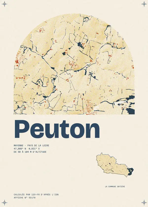 Affiche de Peuton, calculée par 123-fr d'après l'IGN