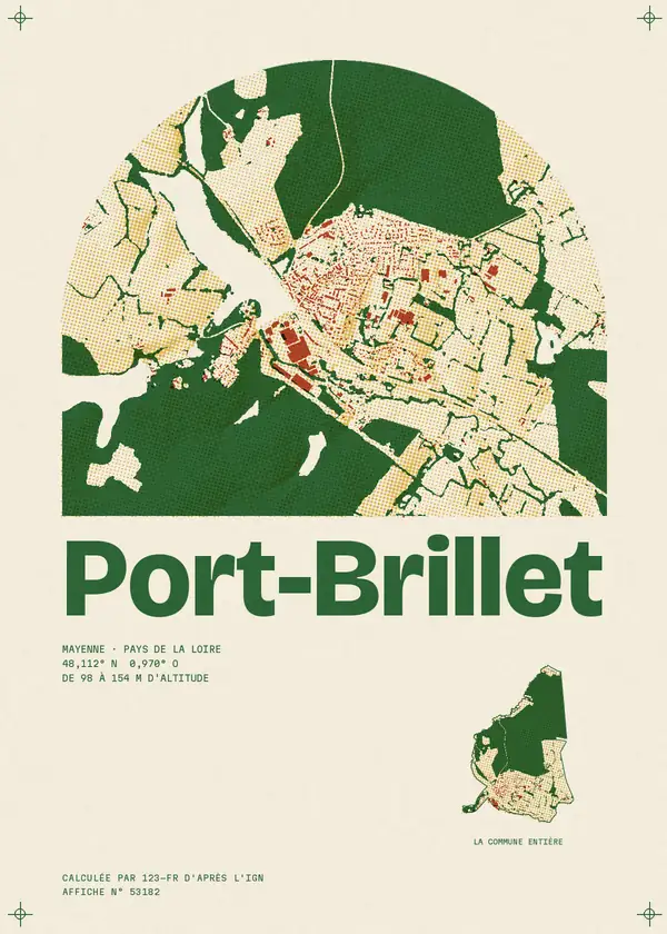 Affiche de Port-Brillet, calculée par 123-fr d'après l'IGN