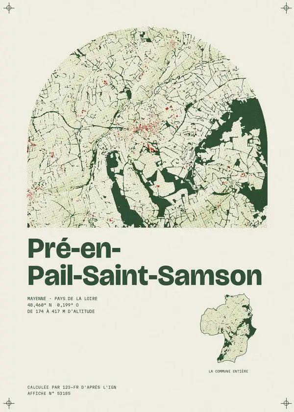 Affiche de Pré-en-Pail-Saint-Samson, calculée par 123-fr d'après l'IGN