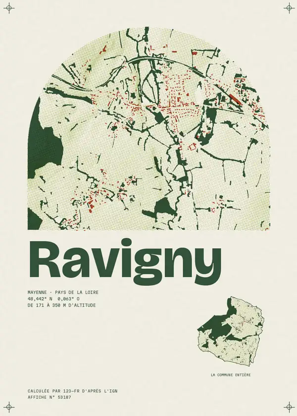 Affiche de Ravigny, calculée par 123-fr d'après l'IGN