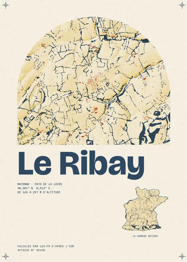 Affiche de Le Ribay, calculée par 123-fr d'après l'IGN