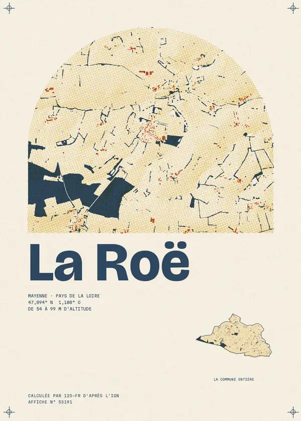 Affiche de La Roë, calculée par 123-fr d'après l'IGN
