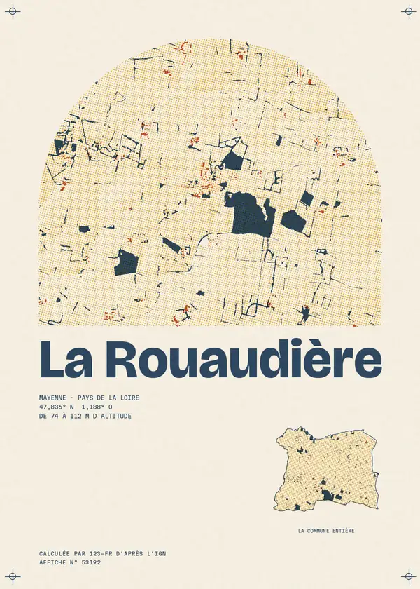 Affiche de La Rouaudière, calculée par 123-fr d'après l'IGN