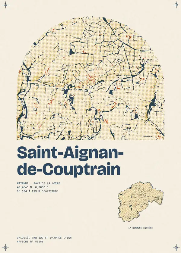 Affiche de Saint-Aignan-de-Couptrain, calculée par 123-fr d'après l'IGN