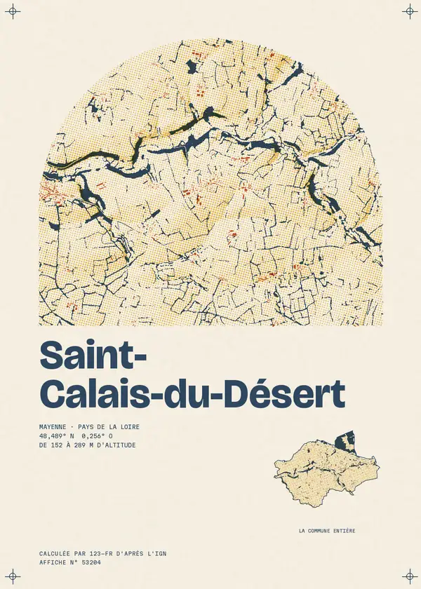 Affiche de Saint-Calais-du-Désert, calculée par 123-fr d'après l'IGN