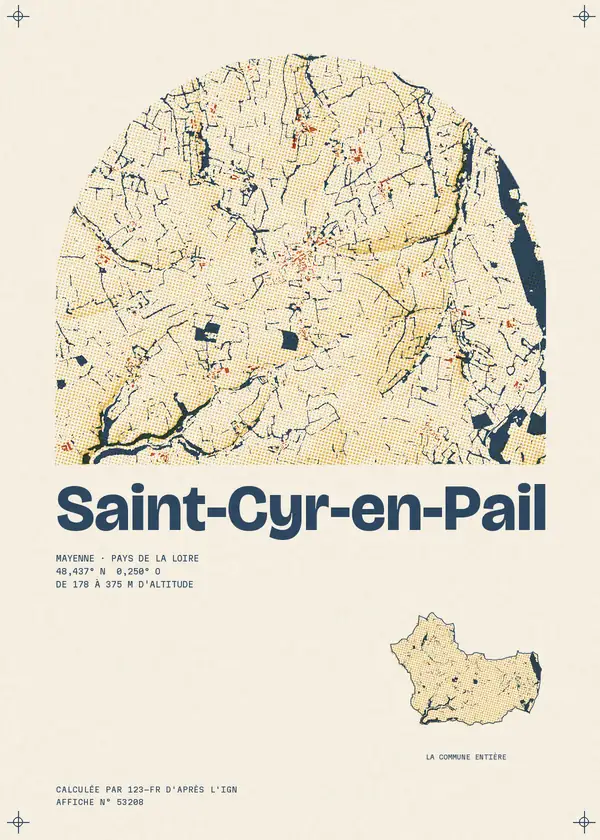 Affiche de Saint-Cyr-en-Pail, calculée par 123-fr d'après l'IGN