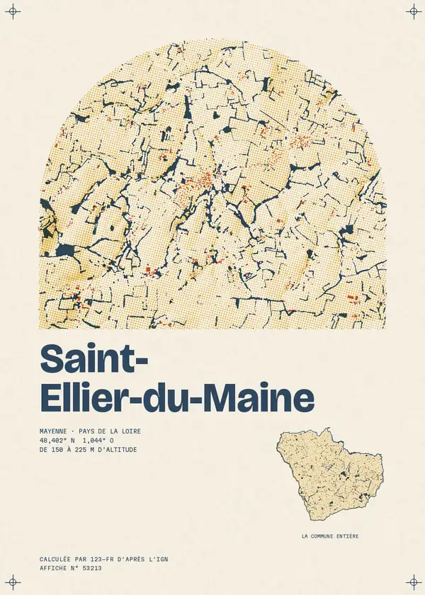 Affiche de Saint-Ellier-du-Maine, calculée par 123-fr d'après l'IGN