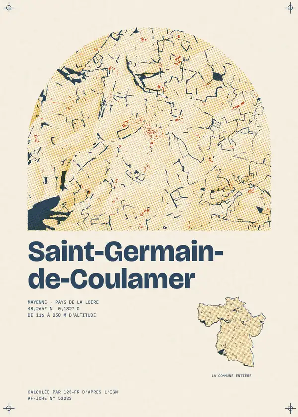 Affiche de Saint-Germain-de-Coulamer, calculée par 123-fr d'après l'IGN