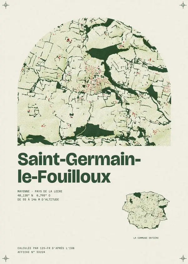 Affiche de Saint-Germain-le-Fouilloux, calculée par 123-fr d'après l'IGN