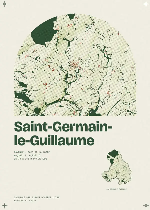 Affiche de Saint-Germain-le-Guillaume, calculée par 123-fr d'après l'IGN