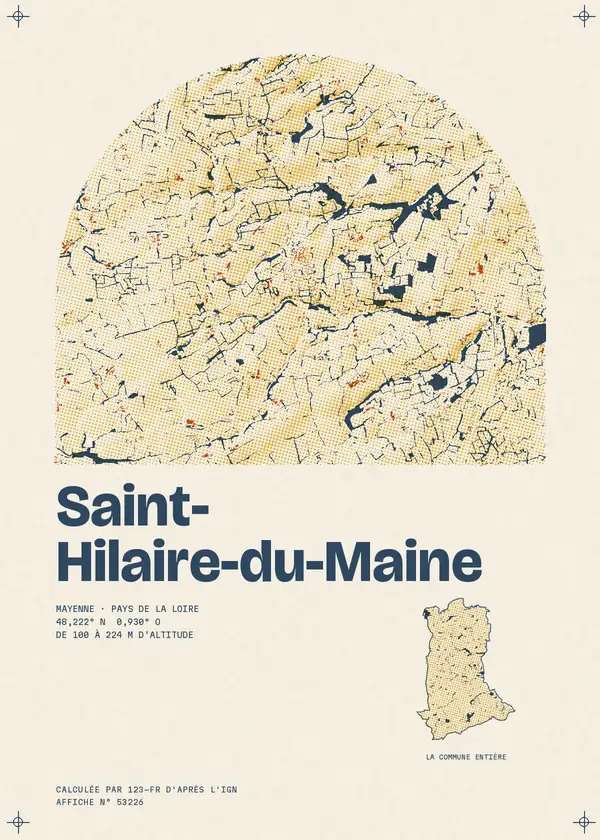 Affiche de Saint-Hilaire-du-Maine, calculée par 123-fr d'après l'IGN