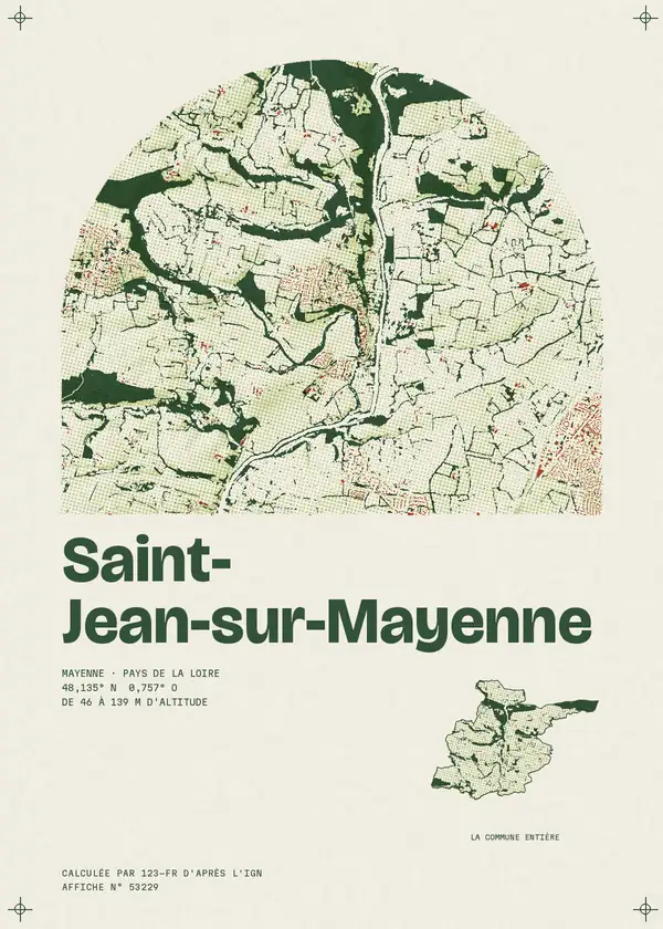 Affiche de Saint-Jean-sur-Mayenne, calculée par 123-fr d'après l'IGN