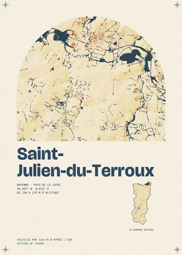 Affiche de Saint-Julien-du-Terroux, calculée par 123-fr d'après l'IGN