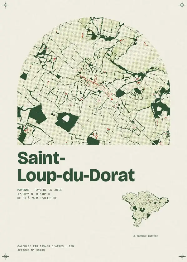 Affiche de Saint-Loup-du-Dorat, calculée par 123-fr d'après l'IGN