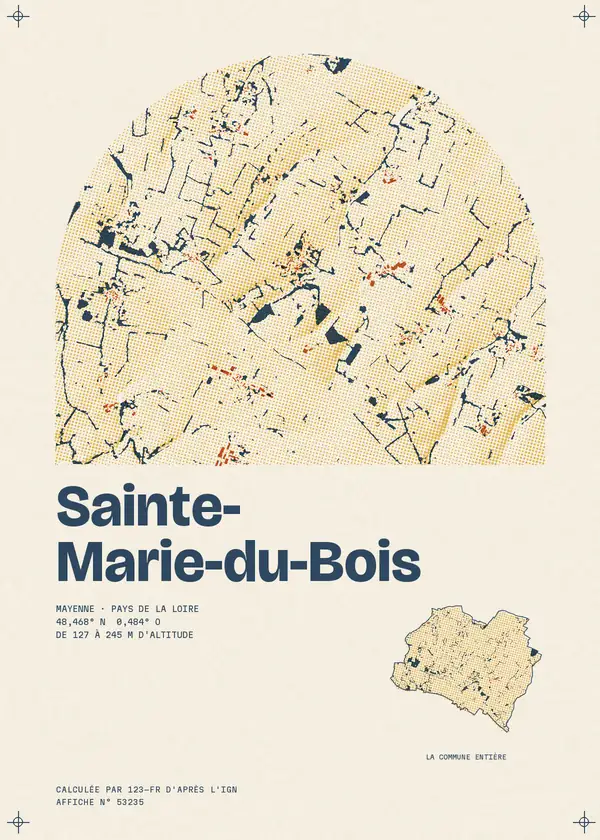 Affiche de Sainte-Marie-du-Bois, calculée par 123-fr d'après l'IGN
