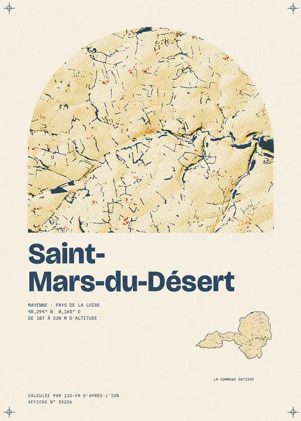 Affiche de Saint-Mars-du-Désert, calculée par 123-fr d'après l'IGN