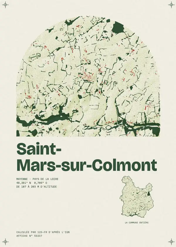 Affiche de Saint-Mars-sur-Colmont, calculée par 123-fr d'après l'IGN