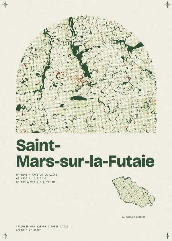 Affiche de Saint-Mars-sur-la-Futaie, calculée par 123-fr d'après l'IGN
