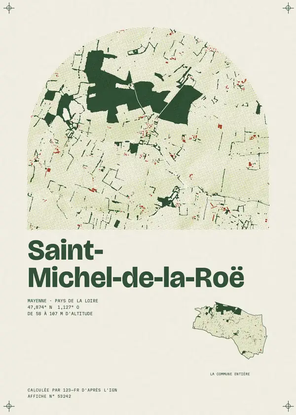 Affiche de Saint-Michel-de-la-Roë, calculée par 123-fr d'après l'IGN