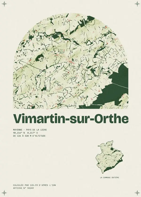 Affiche de Vimartin-sur-Orthe, calculée par 123-fr d'après l'IGN