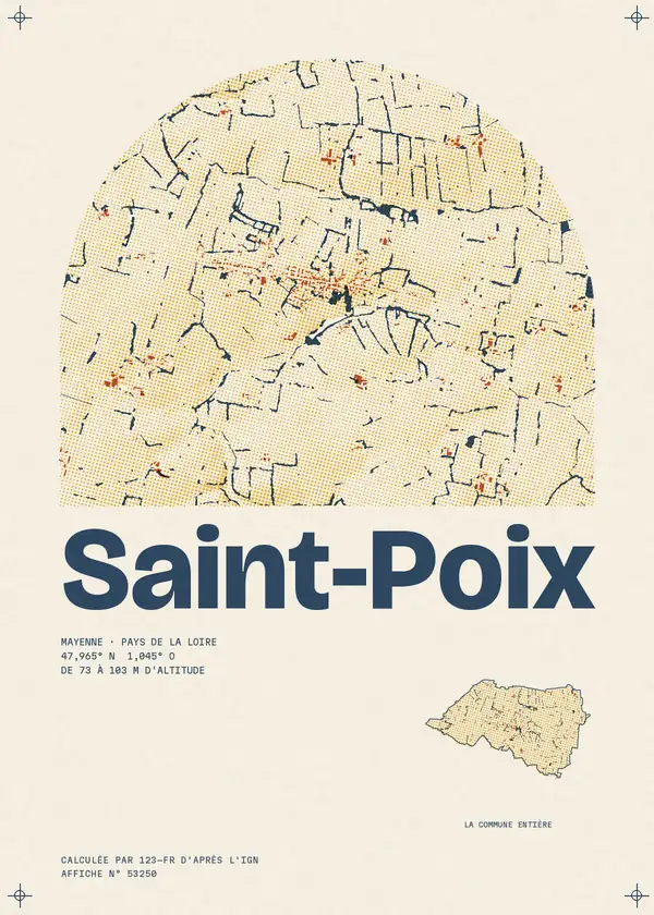 Affiche de Saint-Poix, calculée par 123-fr d'après l'IGN