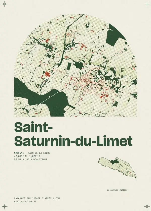 Affiche de Saint-Saturnin-du-Limet, calculée par 123-fr d'après l'IGN