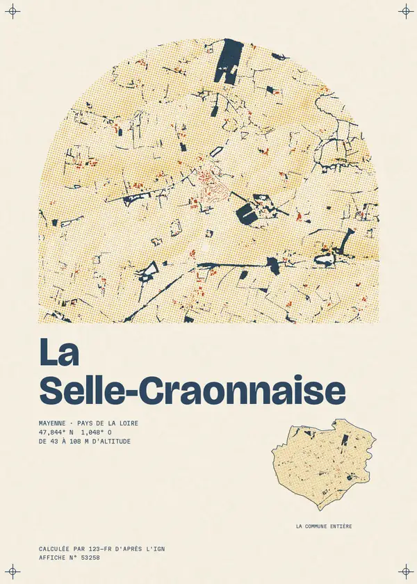Affiche de La Selle-Craonnaise, calculée par 123-fr d'après l'IGN