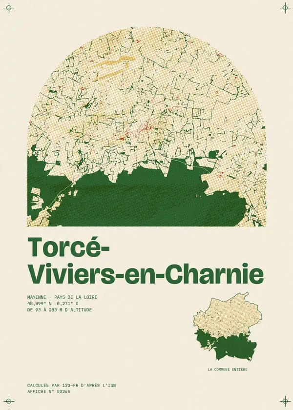 Affiche de Torcé-Viviers-en-Charnie, calculée par 123-fr d'après l'IGN