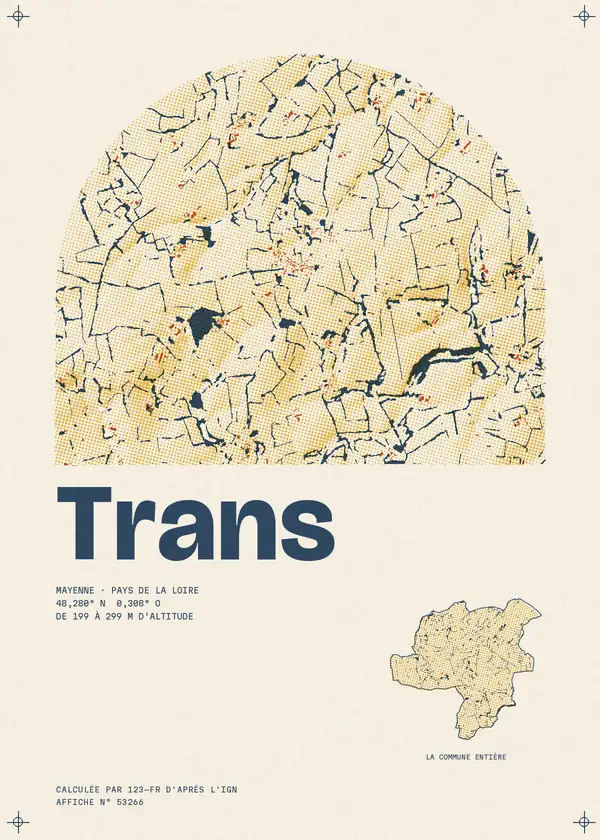 Affiche de Trans, calculée par 123-fr d'après l'IGN