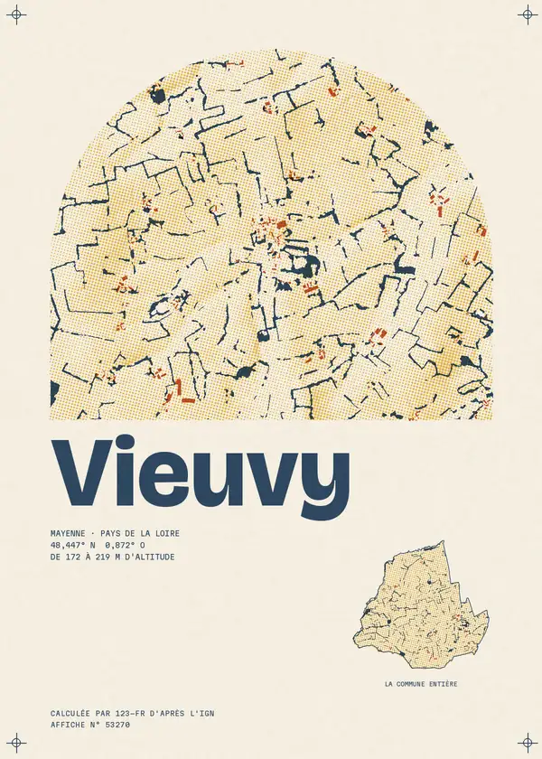 Affiche de Vieuvy, calculée par 123-fr d'après l'IGN