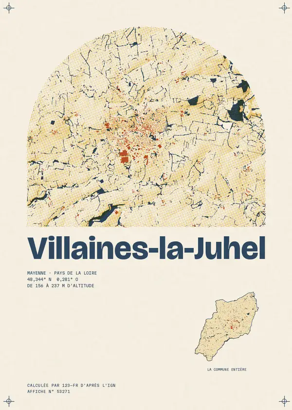 Affiche de Villaines-la-Juhel, calculée par 123-fr d'après l'IGN