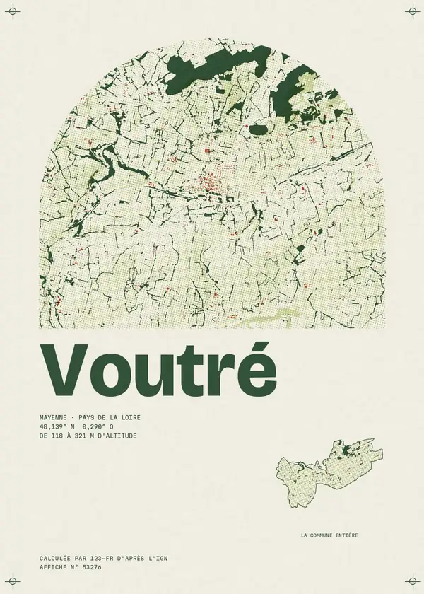 Affiche de Voutré, calculée par 123-fr d'après l'IGN
