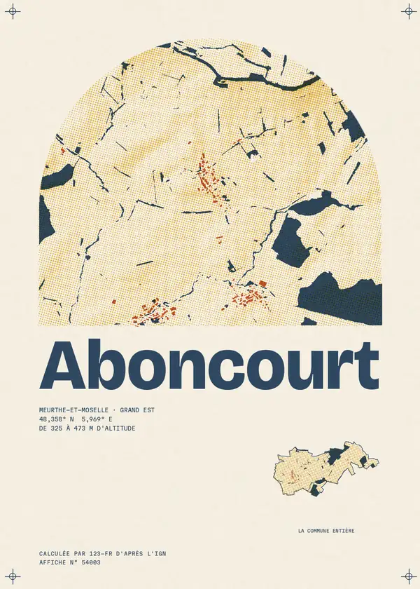 Affiche de Aboncourt, calculée par 123-fr d'après l'IGN