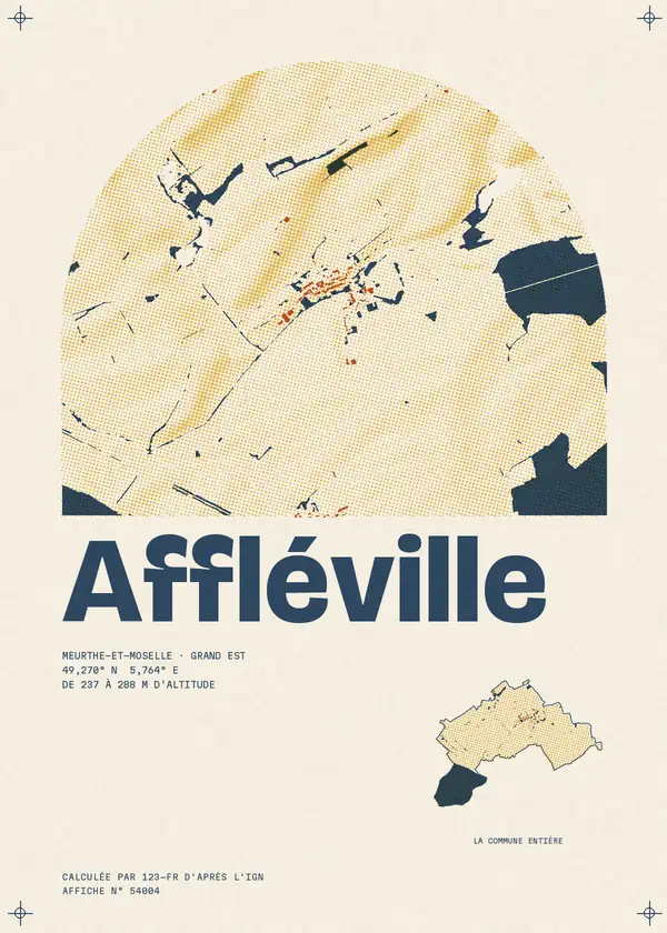 Affiche de Affléville, calculée par 123-fr d'après l'IGN
