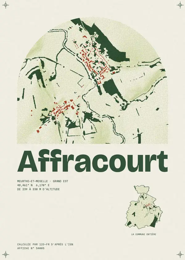 Affiche de Affracourt, calculée par 123-fr d'après l'IGN