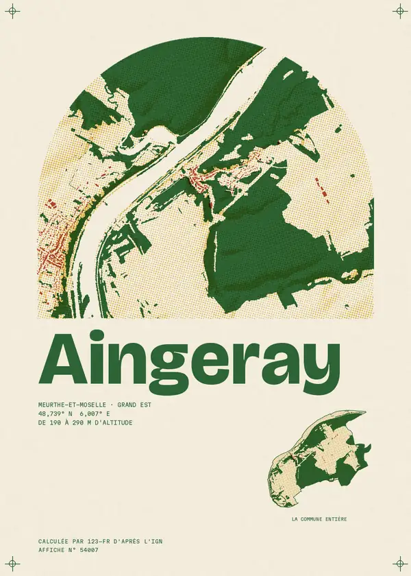 Affiche de Aingeray, calculée par 123-fr d'après l'IGN