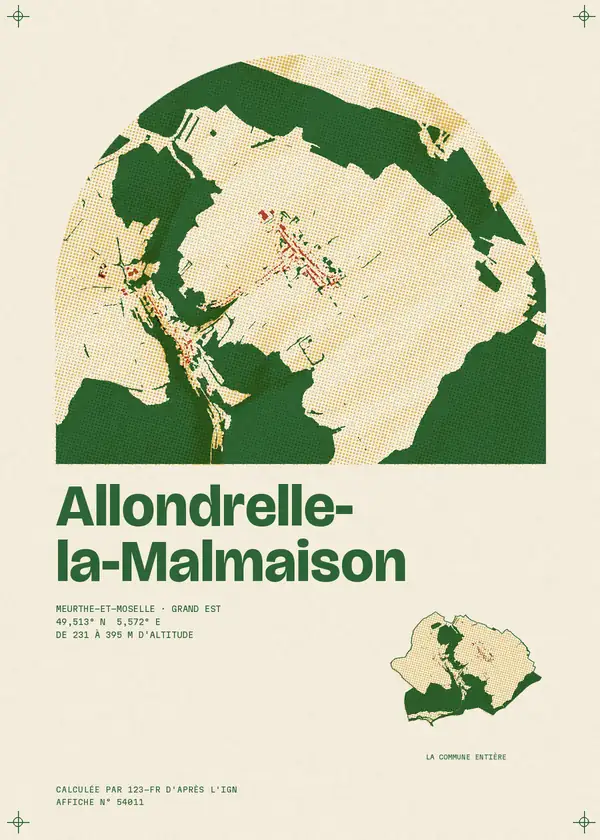 Affiche de Allondrelle-la-Malmaison, calculée par 123-fr d'après l'IGN