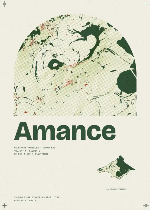 Affiche de Amance, calculée par 123-fr d'après l'IGN