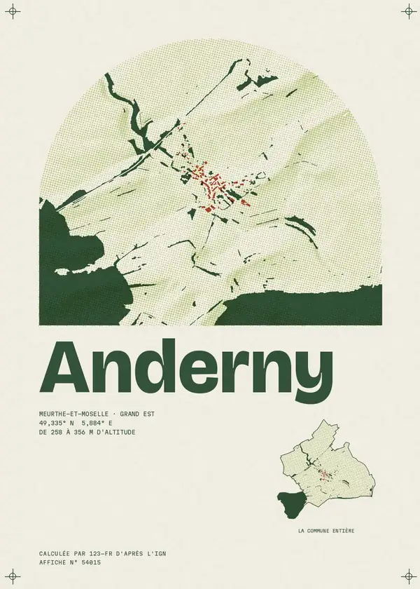 Affiche de Anderny, calculée par 123-fr d'après l'IGN