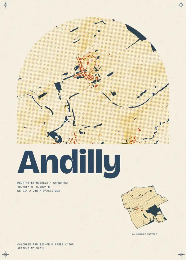 Affiche de Andilly, calculée par 123-fr d'après l'IGN