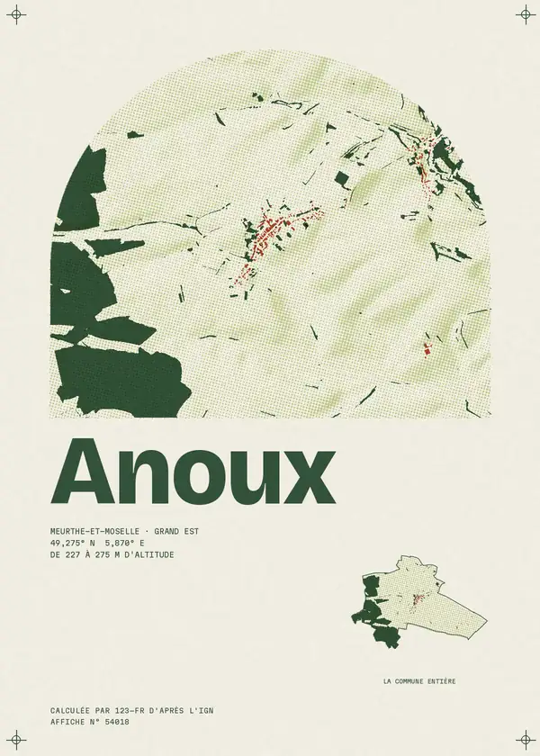 Affiche de Anoux, calculée par 123-fr d'après l'IGN