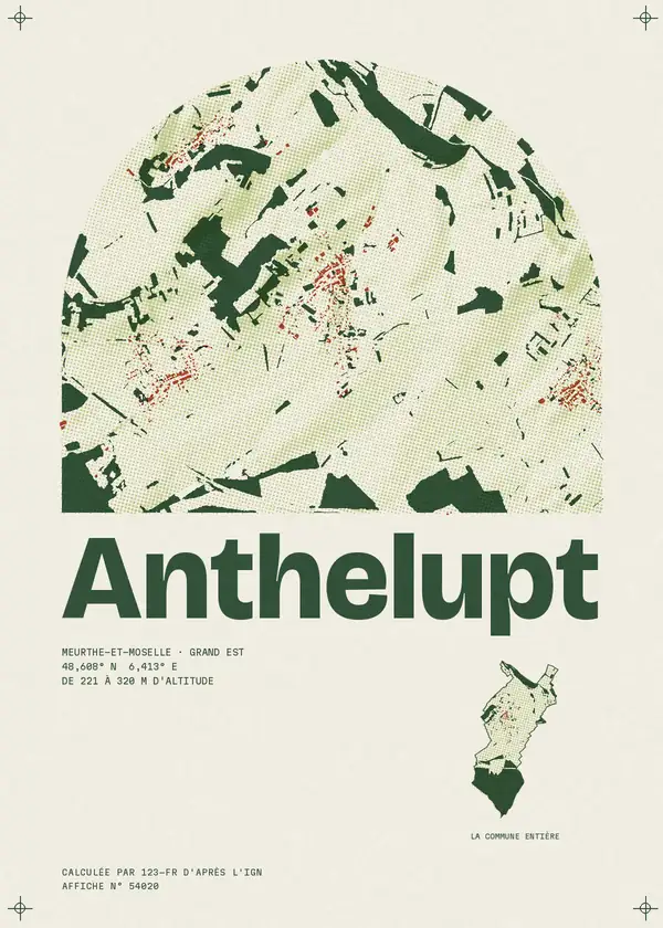Affiche de Anthelupt, calculée par 123-fr d'après l'IGN
