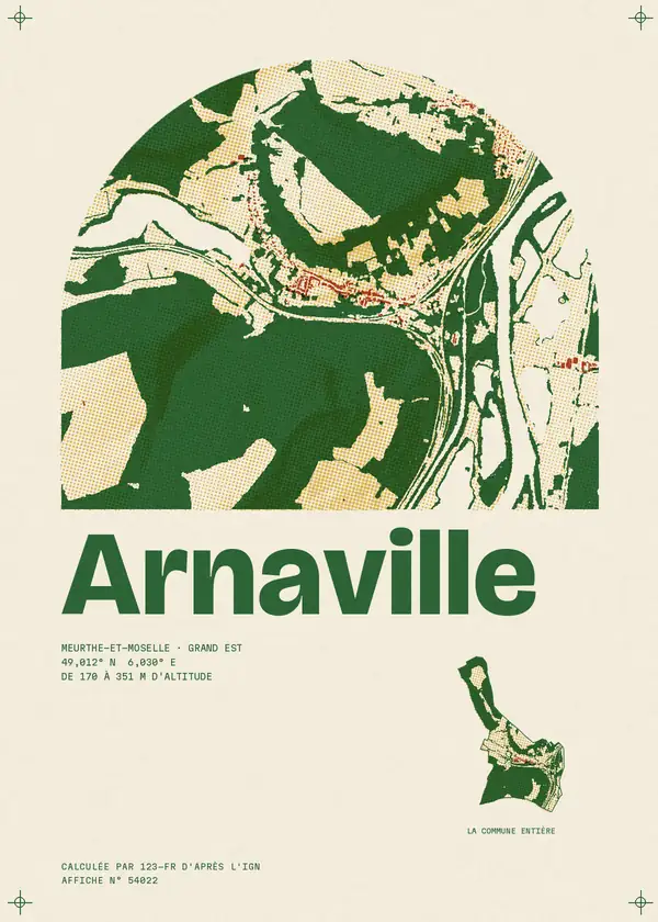 Affiche de Arnaville, calculée par 123-fr d'après l'IGN